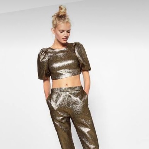 Zara Metallic Crop Top - Picture 3 of 9